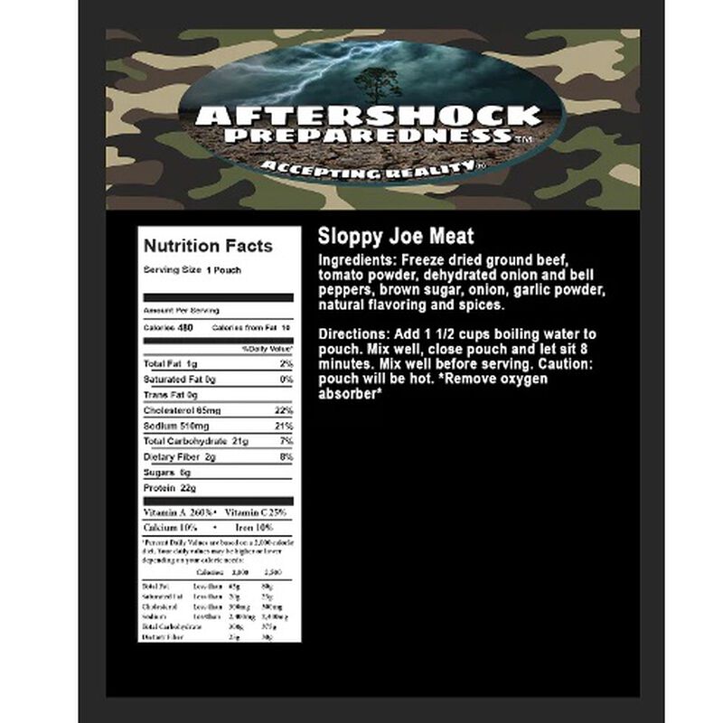 Sloppy Joe Meat | 1 Pouch | Aftershock Preparedness, , large image number 1